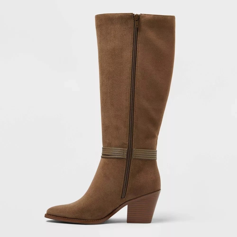 Women's Rio Whip Stitch Tall Boots Universal Thread Dark Taupe 9.5 New With Tags - Picture 3 of 6